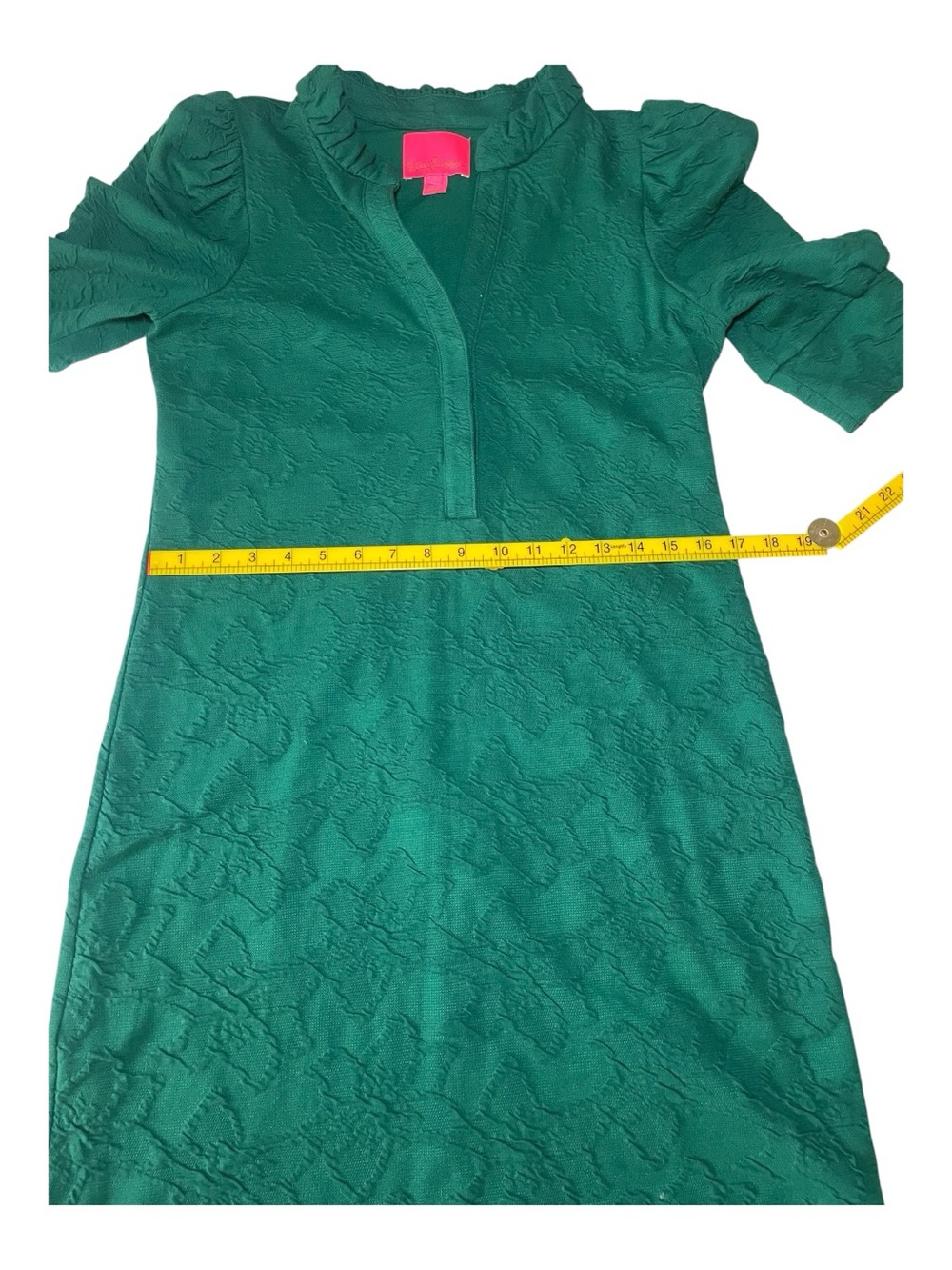Lilly Pulitzer Elsey Elbow Sleeve Dress Evergreen Jacquard Size M - Picture 5 of 9